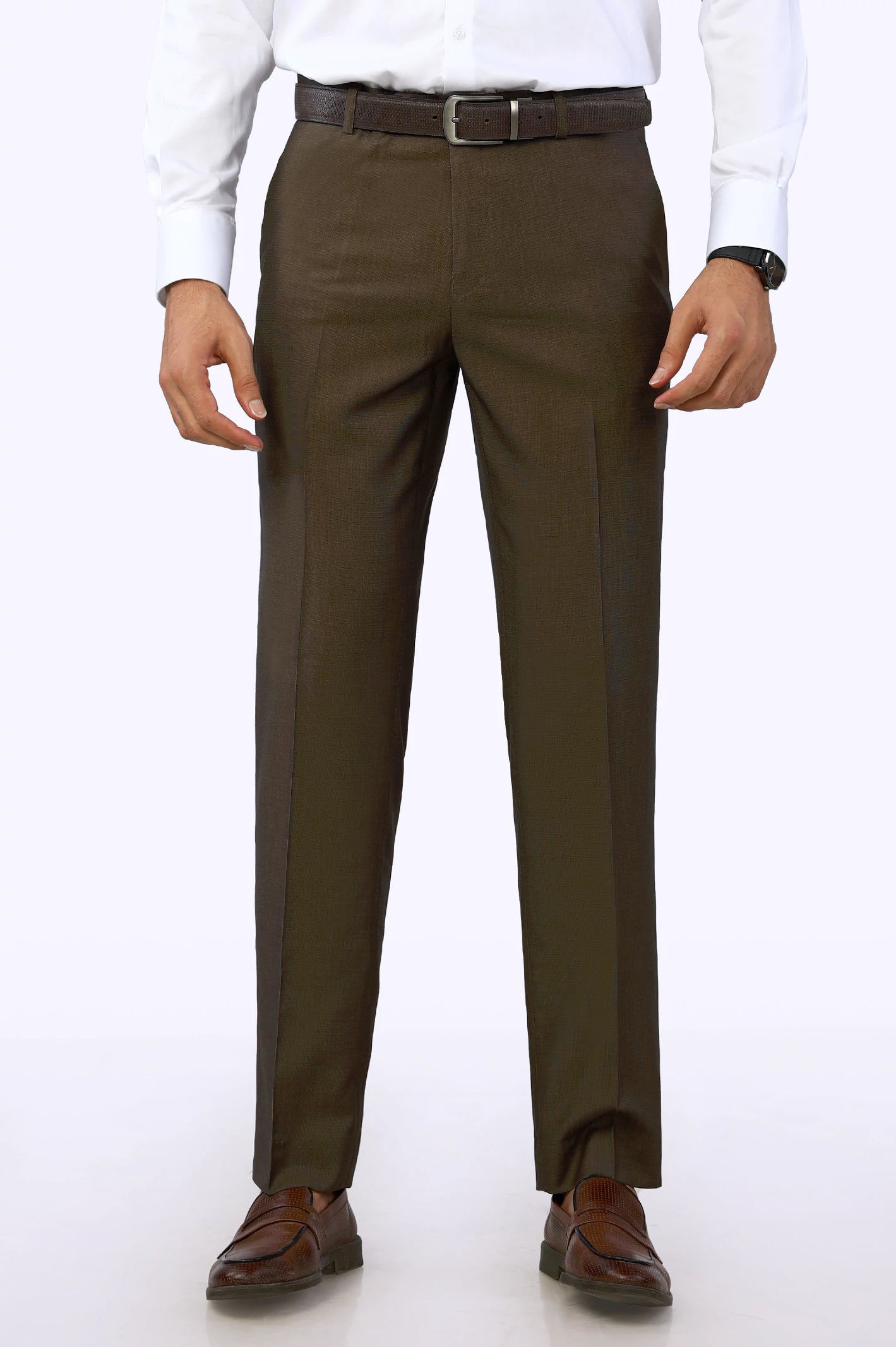 Brown Smart Fit Formal Trouser