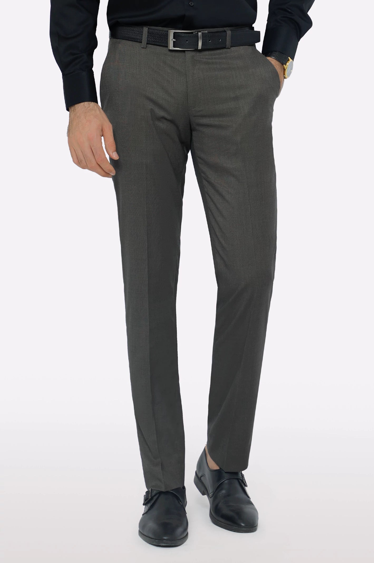 Dark Brown Smart Fit Formal Trouser