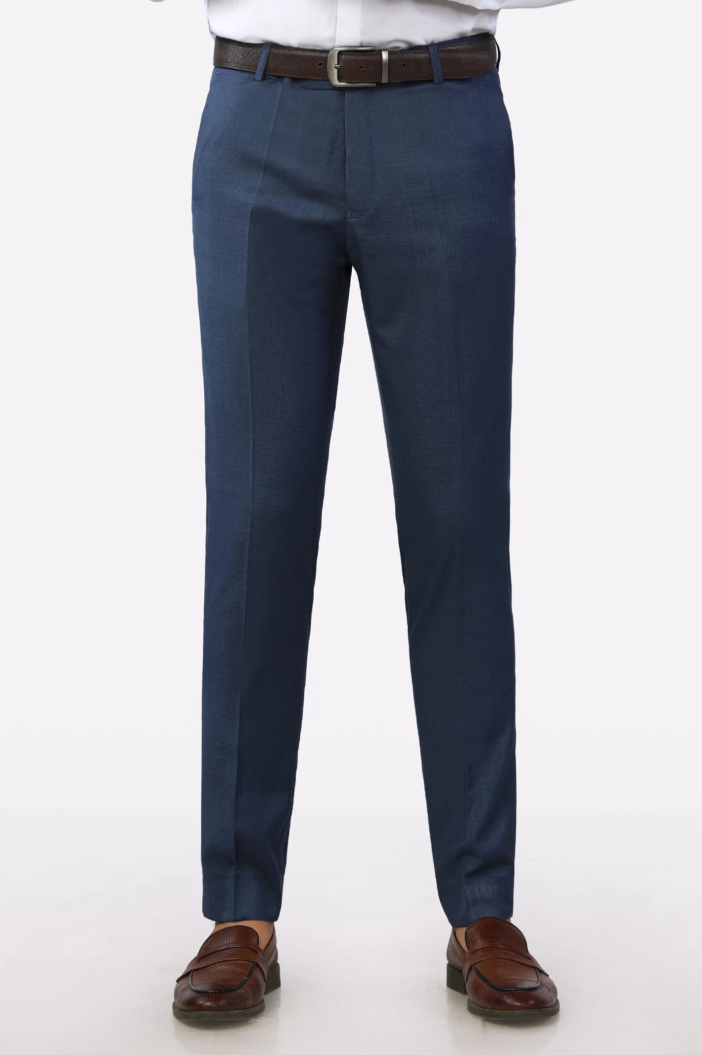 Blue Slim Fit Formal Trouser