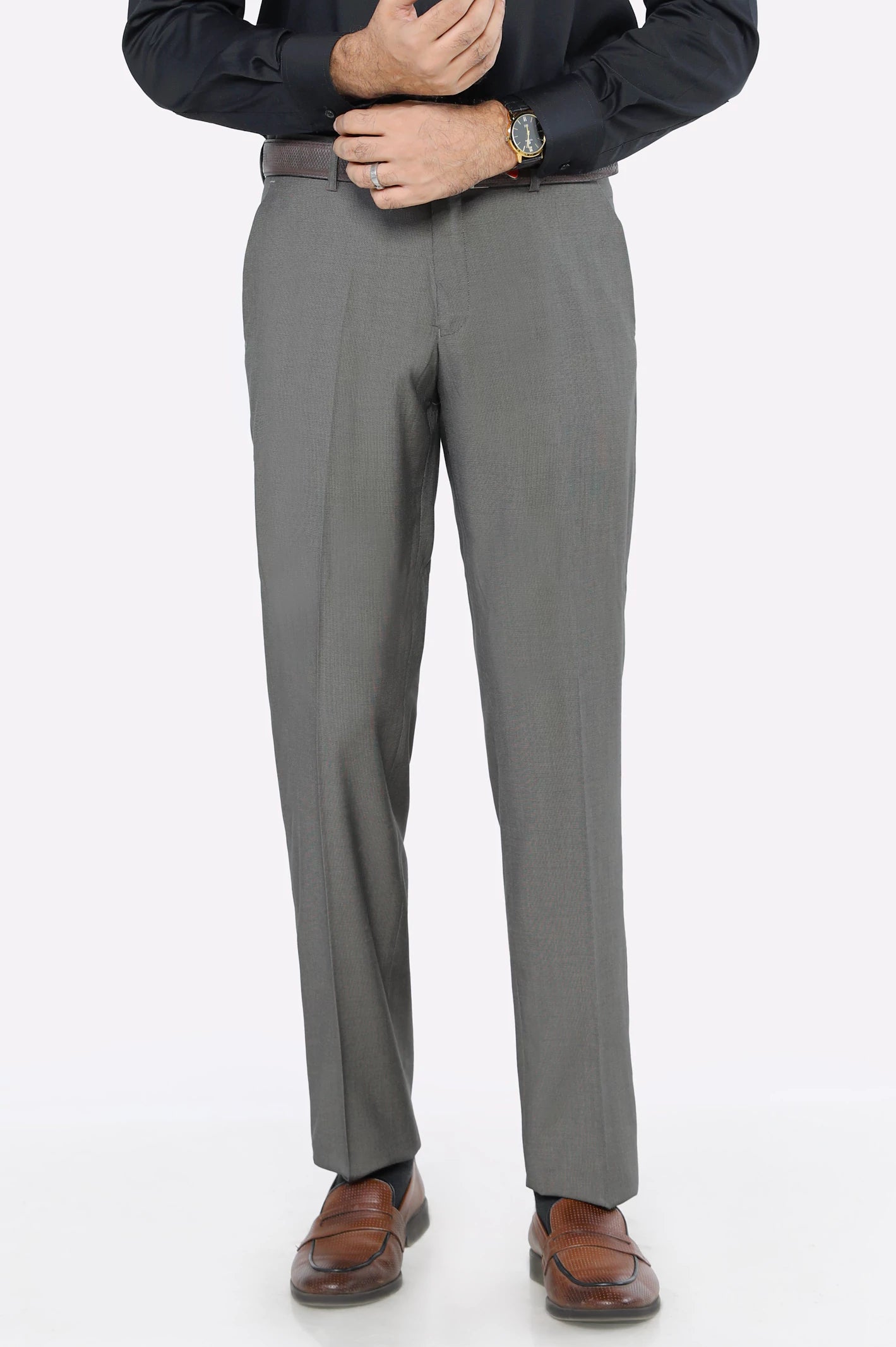 Dark Brown Smart Fit Formal Trouser