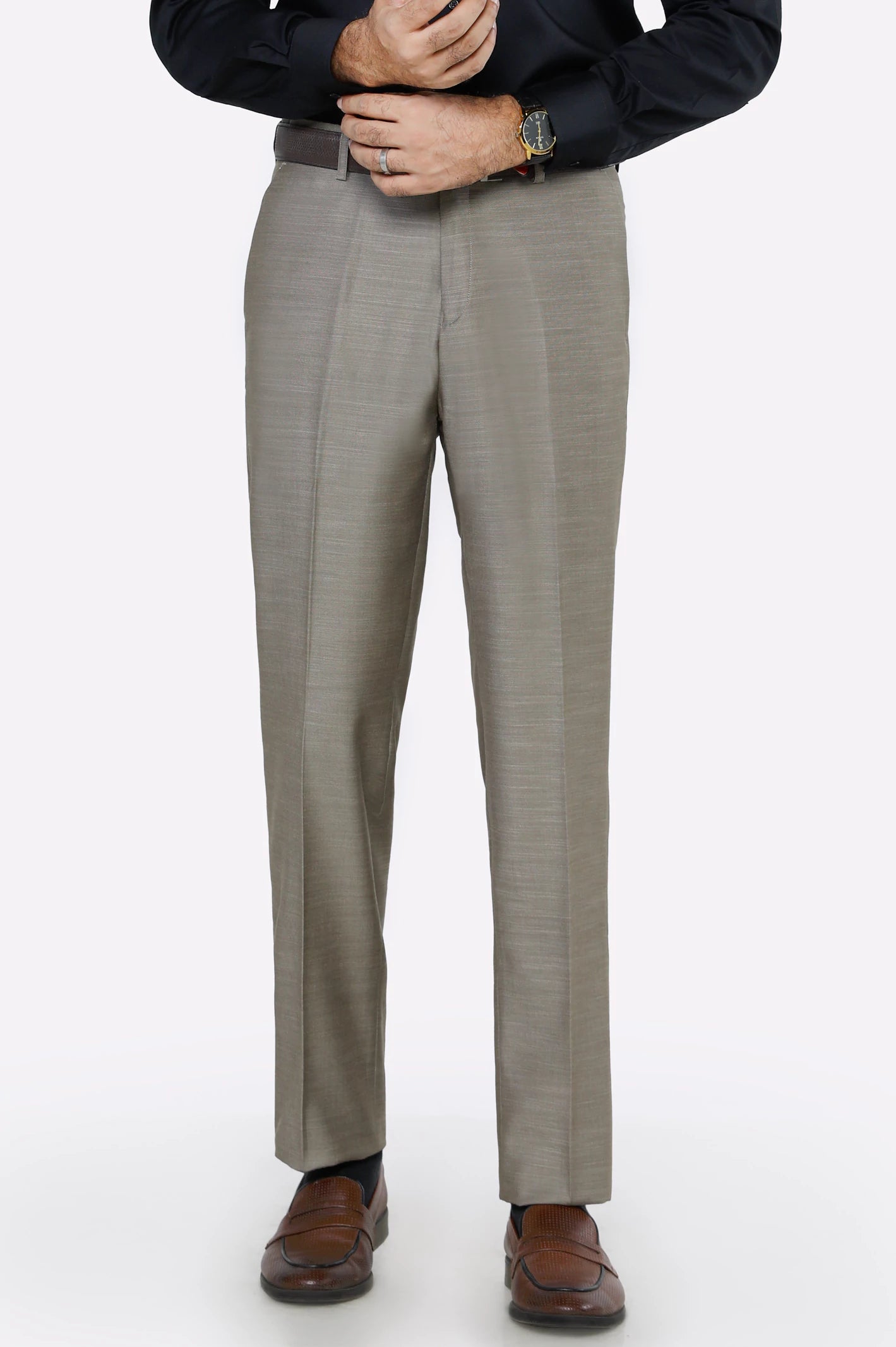 Fawn Regular Fit Formal Trouser