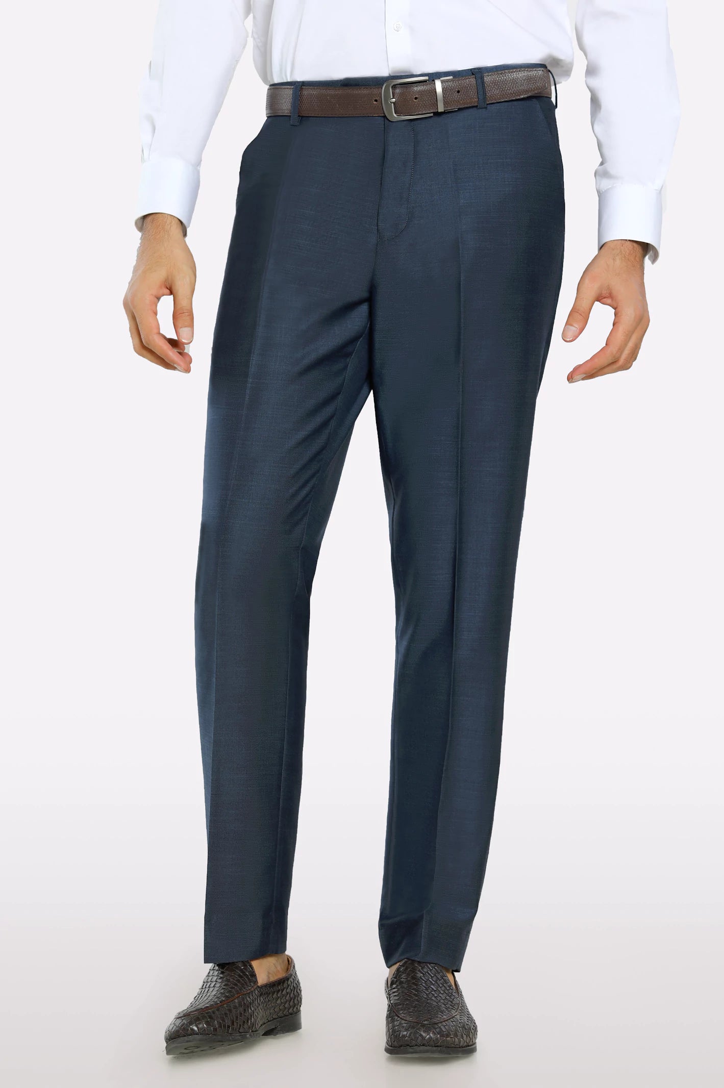 Navy Blue Regular Fit Formal Trouser