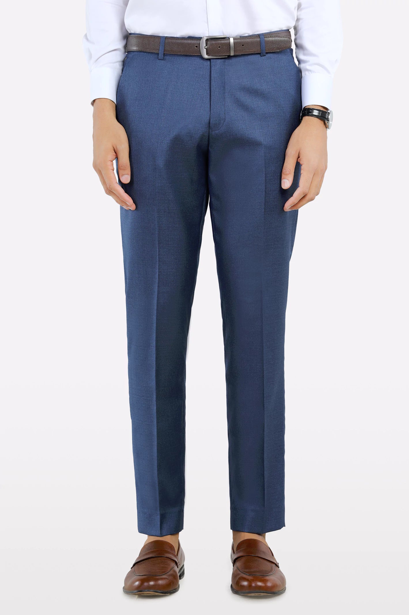 Royal Blue Regular Fit Formal Trouser