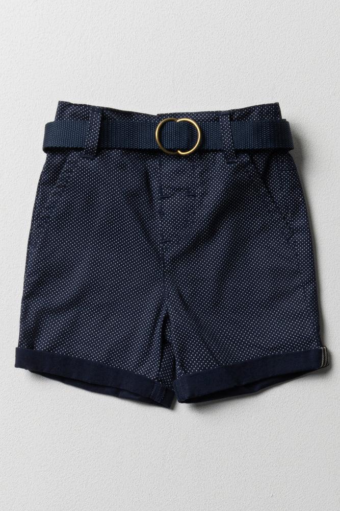 Belted Chino Shorts Navy