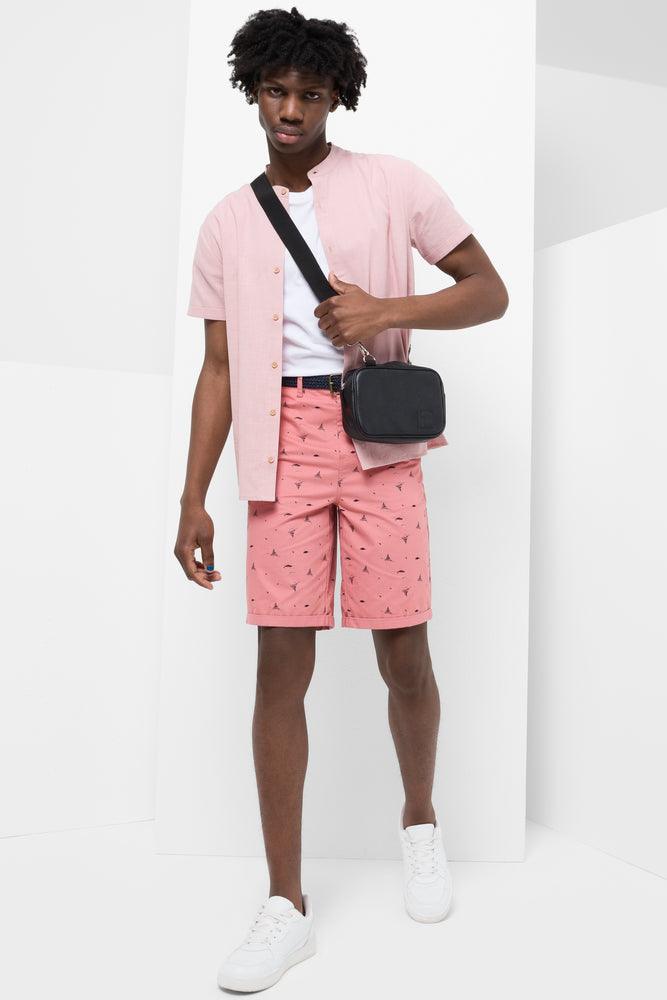 Belted Chino Shorts Pink