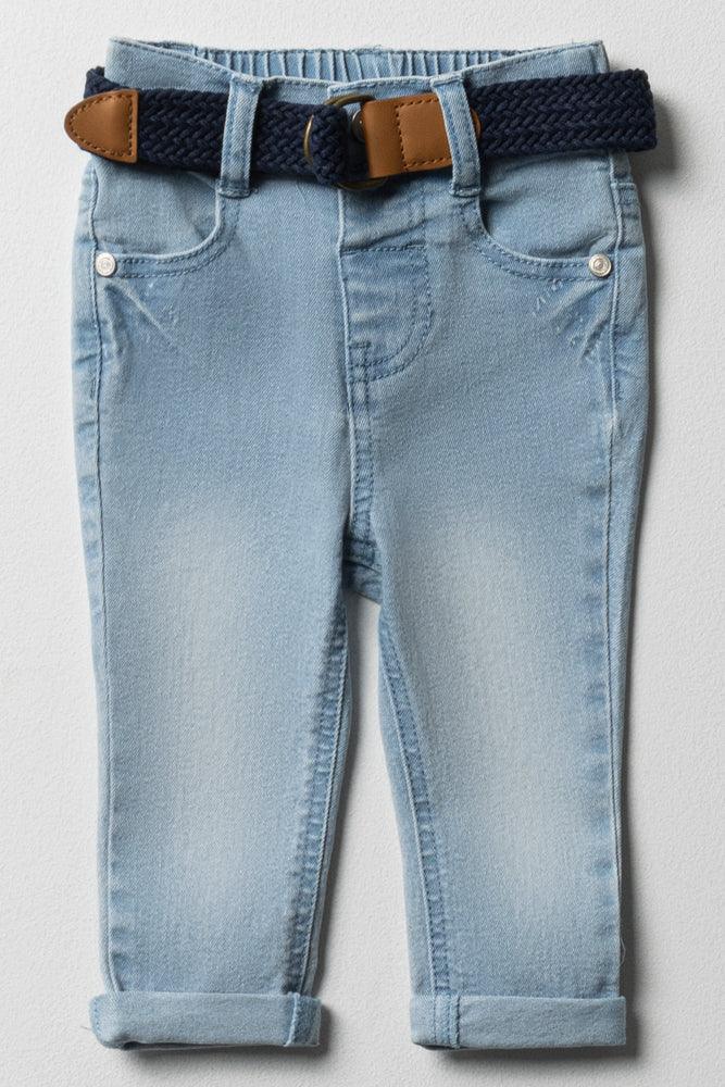 Belted Denim Jeans Blue