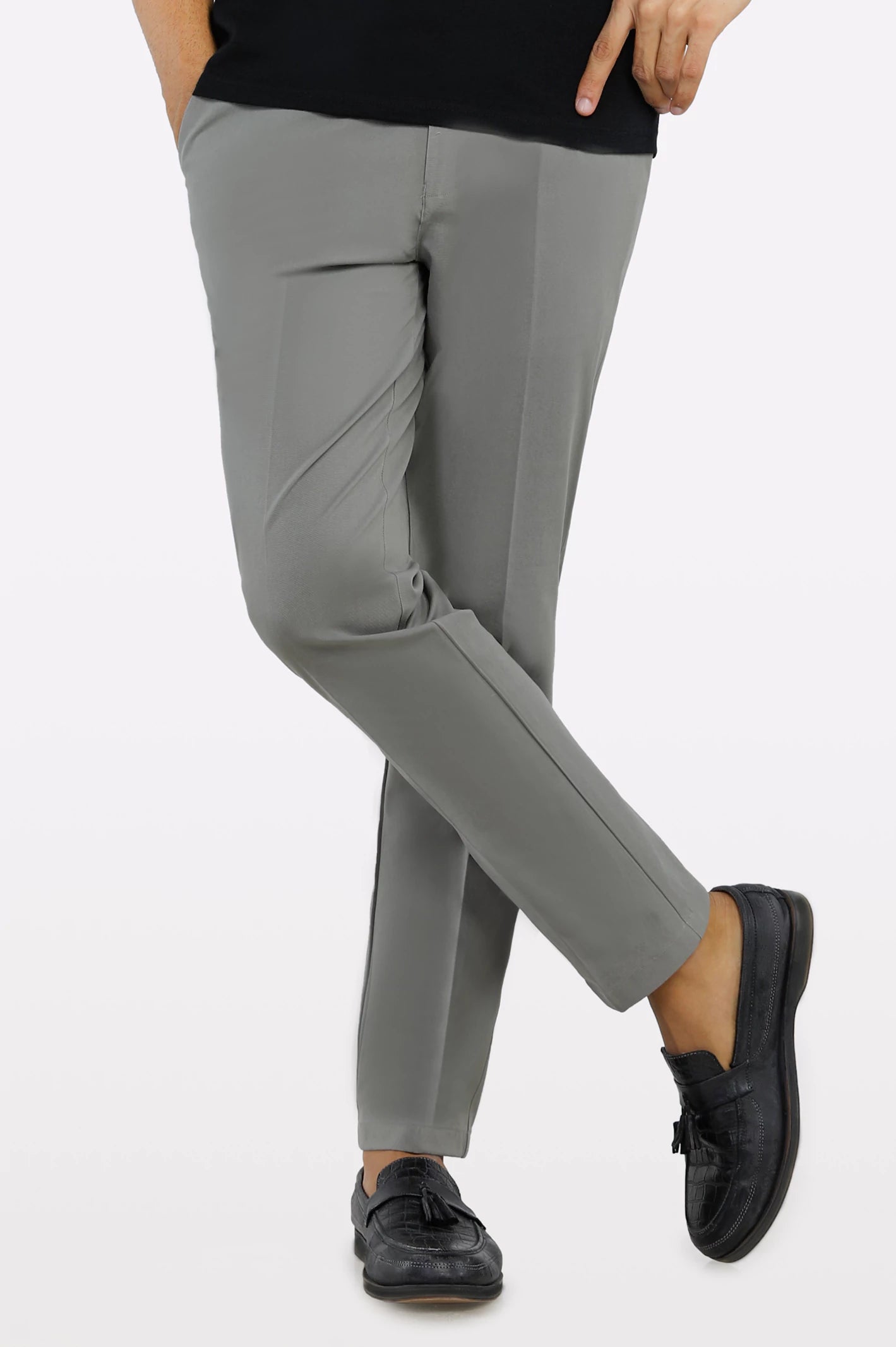 Beige Regular Fit Cotton Trouser