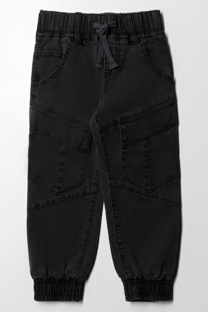 Cargo Jogger Denim Jeans Black