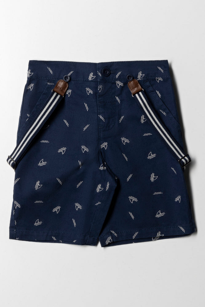 Chino Shorts With Braces Navy