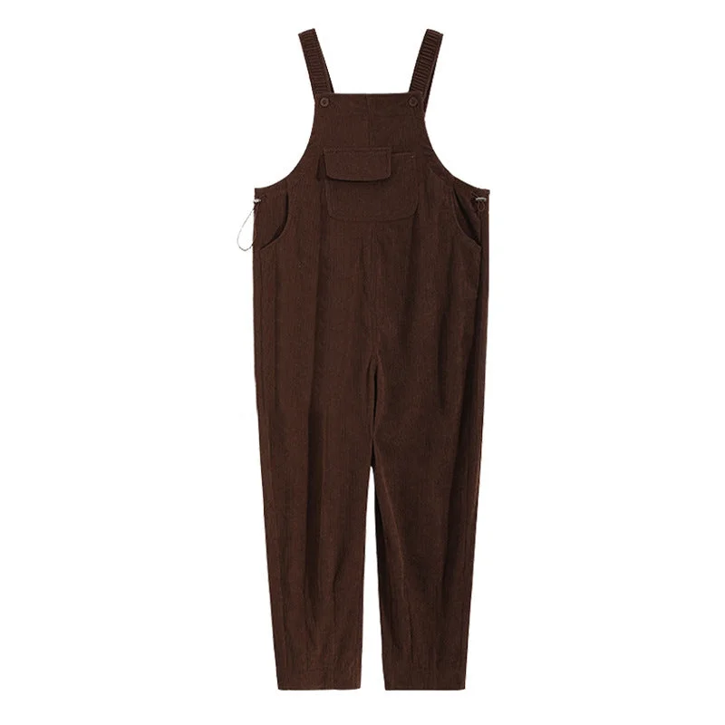 Brown Thin Suspender Pants