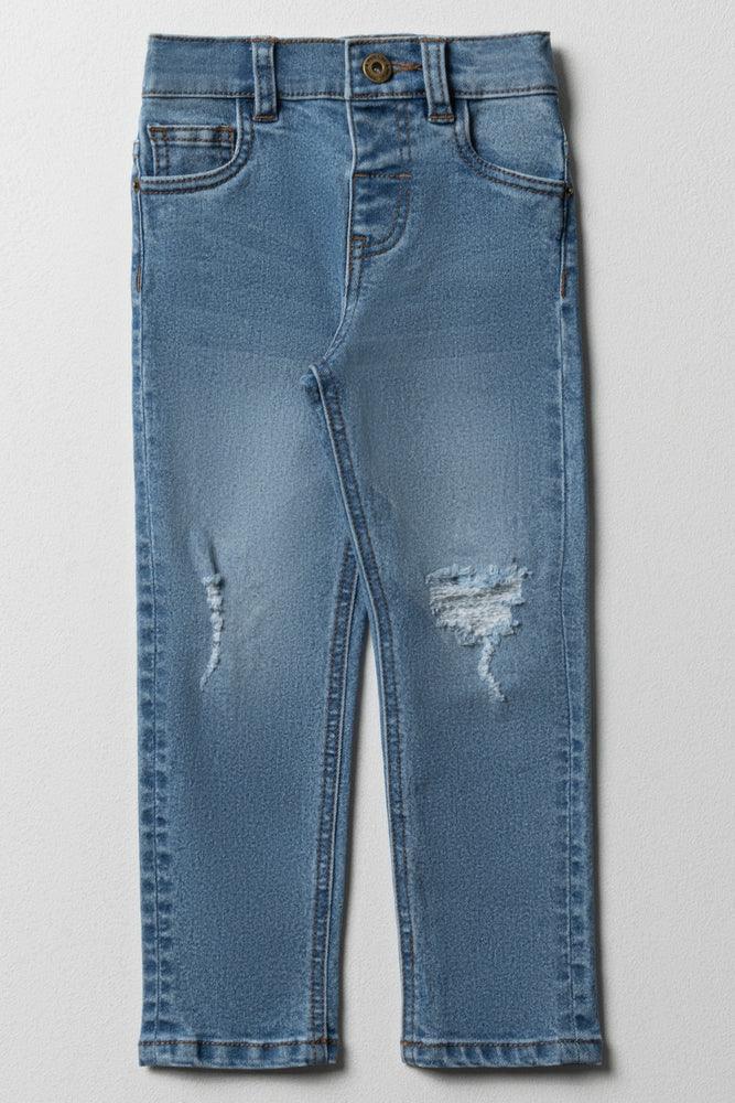 Distressed Skinny Denim Jeans Light Blue