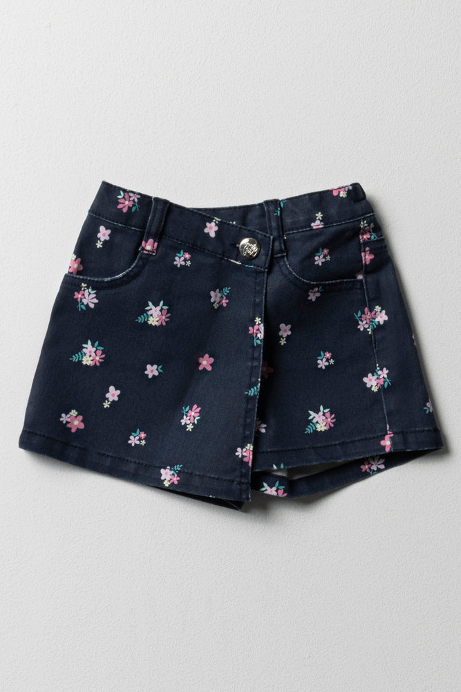 Floral Skorts Navy