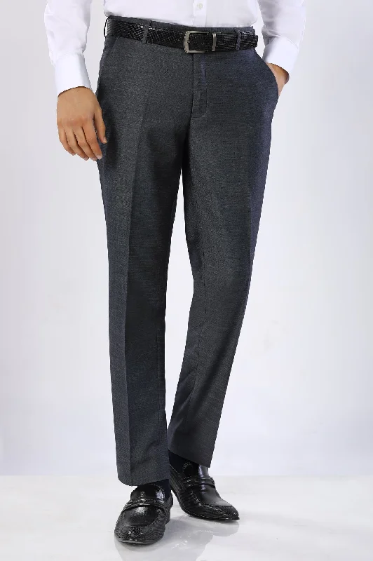 Heather Grey Wash & Wear Regular Fit Trouser