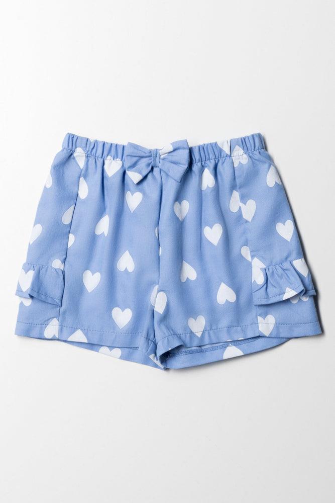 Hearts Frill Shorts Blue