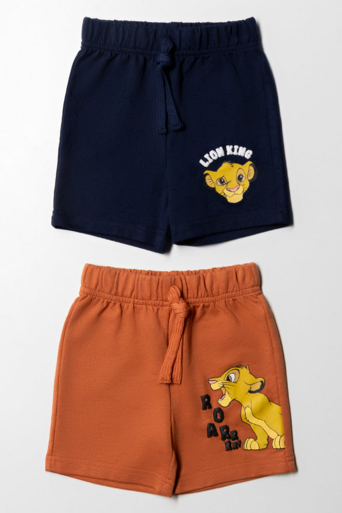 Lion King 2 Pack Knit Short Navy & Orange