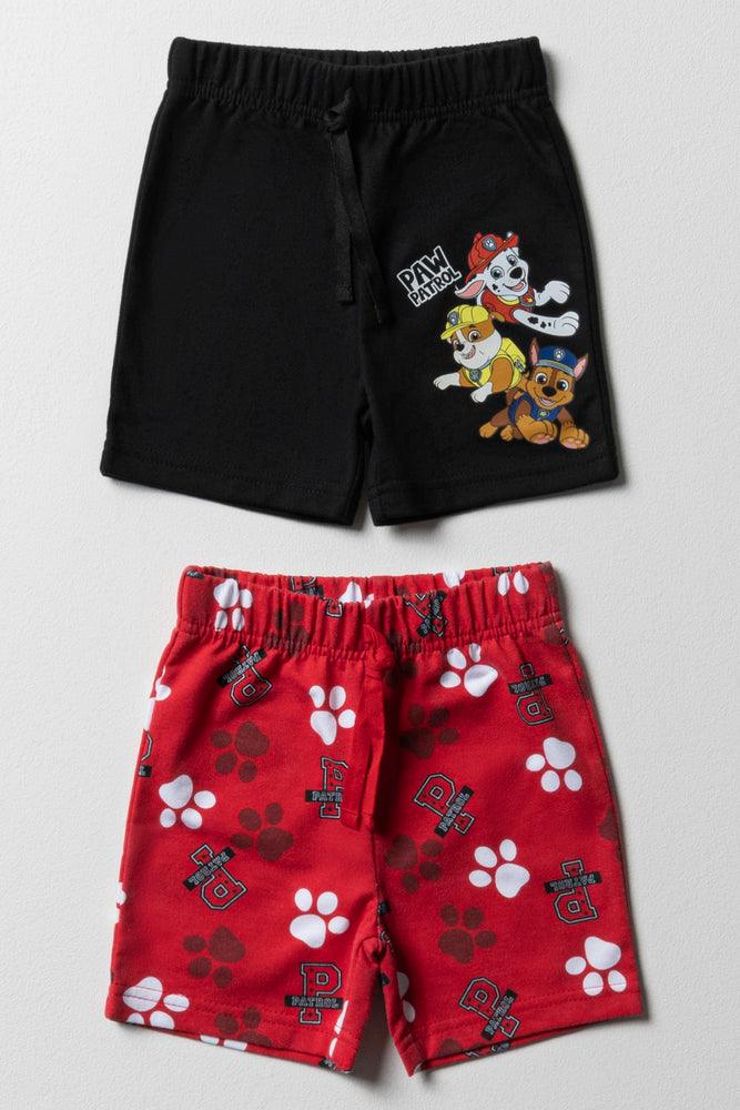 Paw Patrol 2 Pack Shorts Black & Red