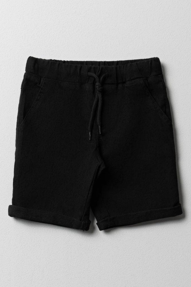 Pull On Denim Shorts Black