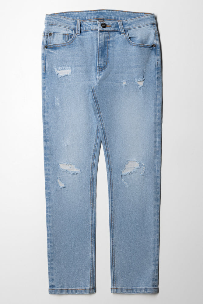 Ripped Denim Jeans Light Blue