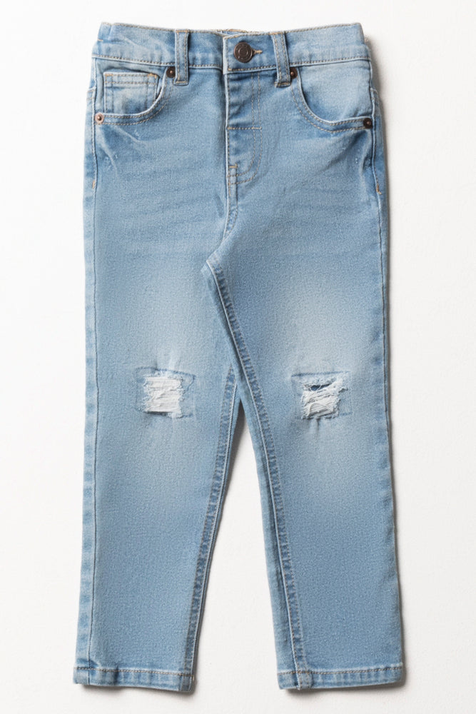 Ripped Skinny Denim Jeans Light Blue