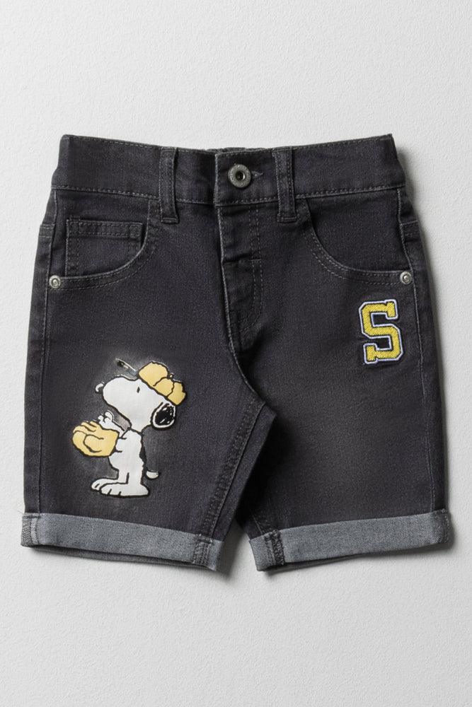 Snoopy Denim Shorts Dark Grey