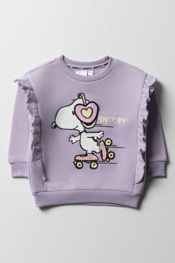 Snoopy Styled Tracktop Fleece Lilac