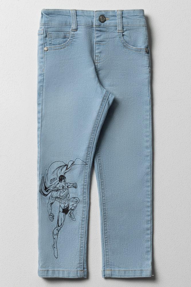 Superman Denim Pants Light Blue